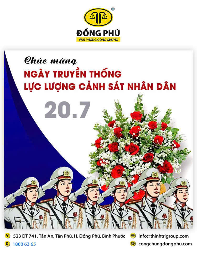 VĂN PHÒNG CÔNG CHỨNG ĐỒNG PHÚ CHÚC MỪNG NGÀY TRUYỀN THỐNG LỰC LƯỢNG CẢNH SÁT NHÂN DÂN