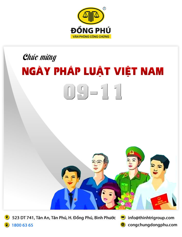 VĂN PHÒNG CÔNG CHỨNG ĐỒNG PHÚ CHÚC MỪNG NGÀY PHÁP LUẬT VIỆT NAM 09/11/2023