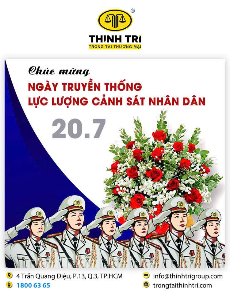 TRUNG TÂM TRỌNG TÀI THƯƠNG MẠI THỊNH TRÍ CHÚC MỪNG NGÀY TRUYỀN THỐNG LỰC LƯỢNG CẢNH SÁT NHÂN DÂN