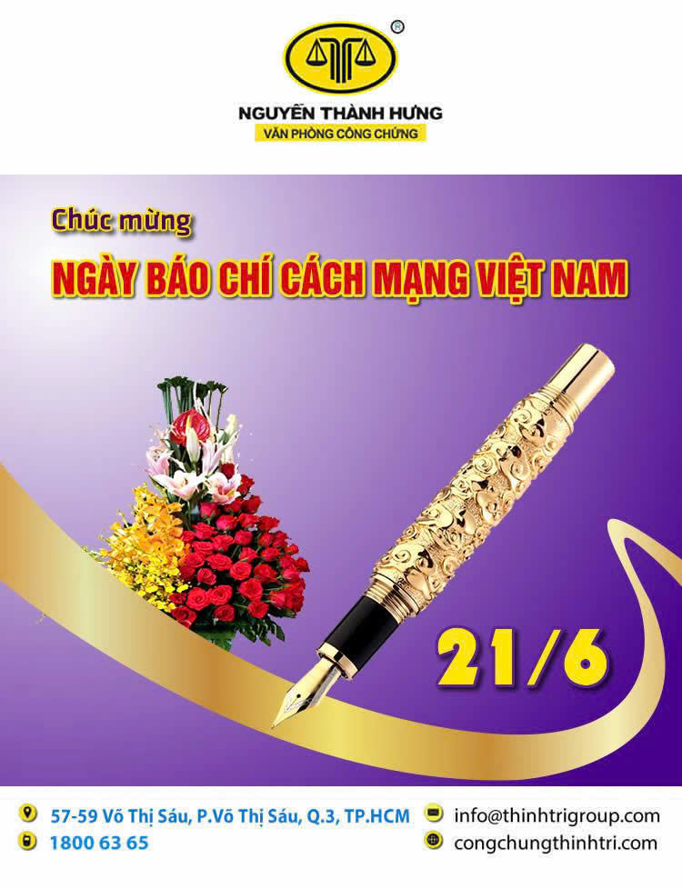 VĂN PHÒNG CÔNG CHỨNG NGUYỄN THÀNH HƯNG KỶ NIỆM 100 NĂM NGÀY BÁO CHÍ CÁCH MẠNG VIỆT NAM (21/6/1925 - 21/6/2025)