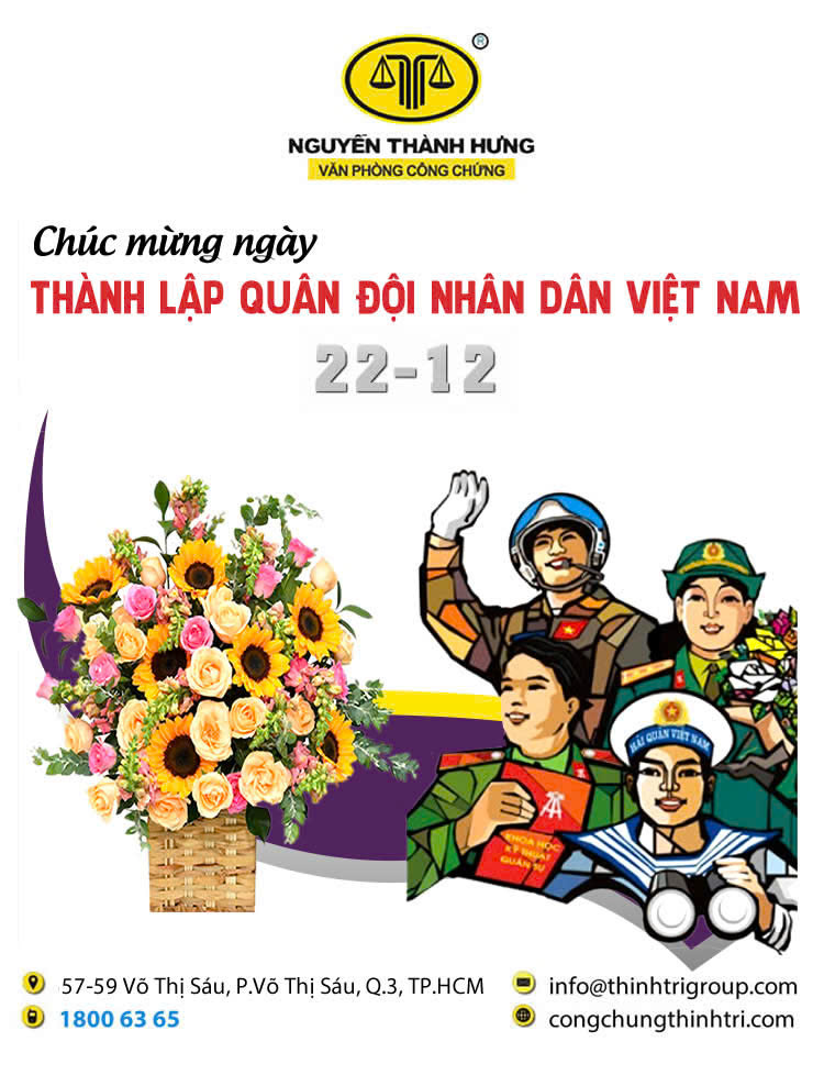 VĂN PHÒNG CÔNG CHỨNG NGUYỄN THÀNH HƯNG KỶ NIỆM 80 NĂM NGÀY THÀNH LẬP QUÂN ĐỘI NHÂN DÂN VIỆT NAM (22/12/1944 - 22/12/2014)