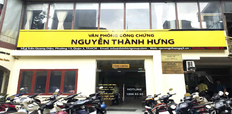 Dịch vụ công chứng, chứng thực tại Văn phòng Công chứng Nguyễn Thành Hưng
