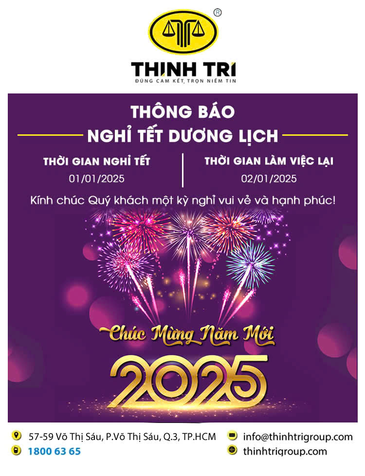 HỆ THỐNG LUẬT THỊNH TRÍ THÔNG BÁO NGHỈ TẾT DƯƠNG LỊCH 2025