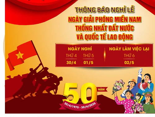 TRUNG TÂM TRỌNG TÀI THƯƠNG MẠI THỊNH TRÍ THÔNG BÁO NGHỈ LỄ NGÀY GIẢI PHÓNG MIỀN NAM & QUỐC TẾ LAO ĐỘNG